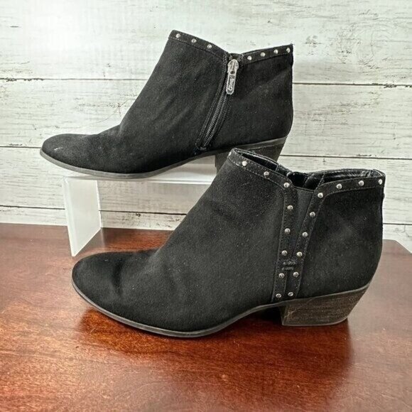 Circus Sam Edelman Women's Ankle Booties Size 10 Black Silver Studs Zip - Picture 3 of 11